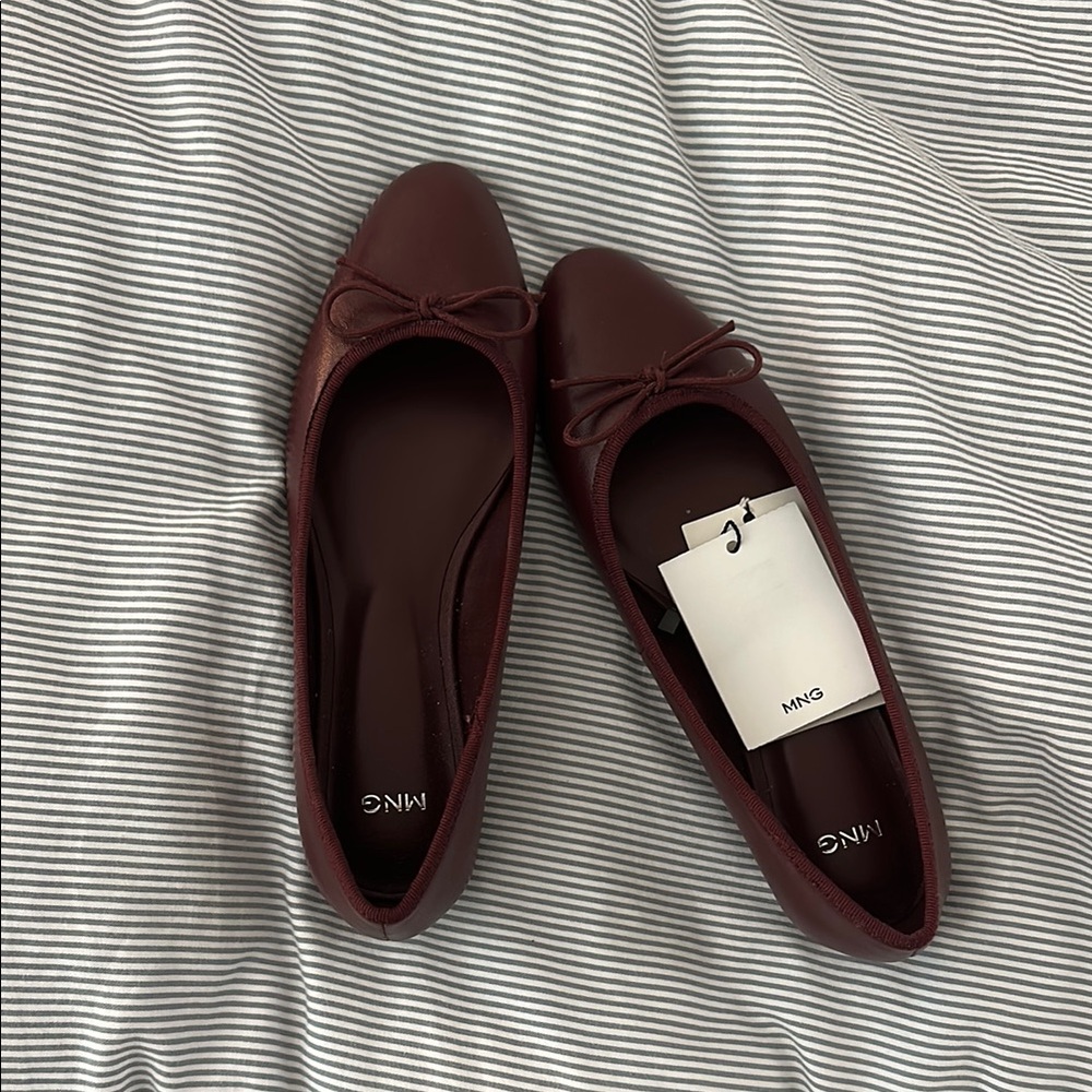 Mango 100% leather flats